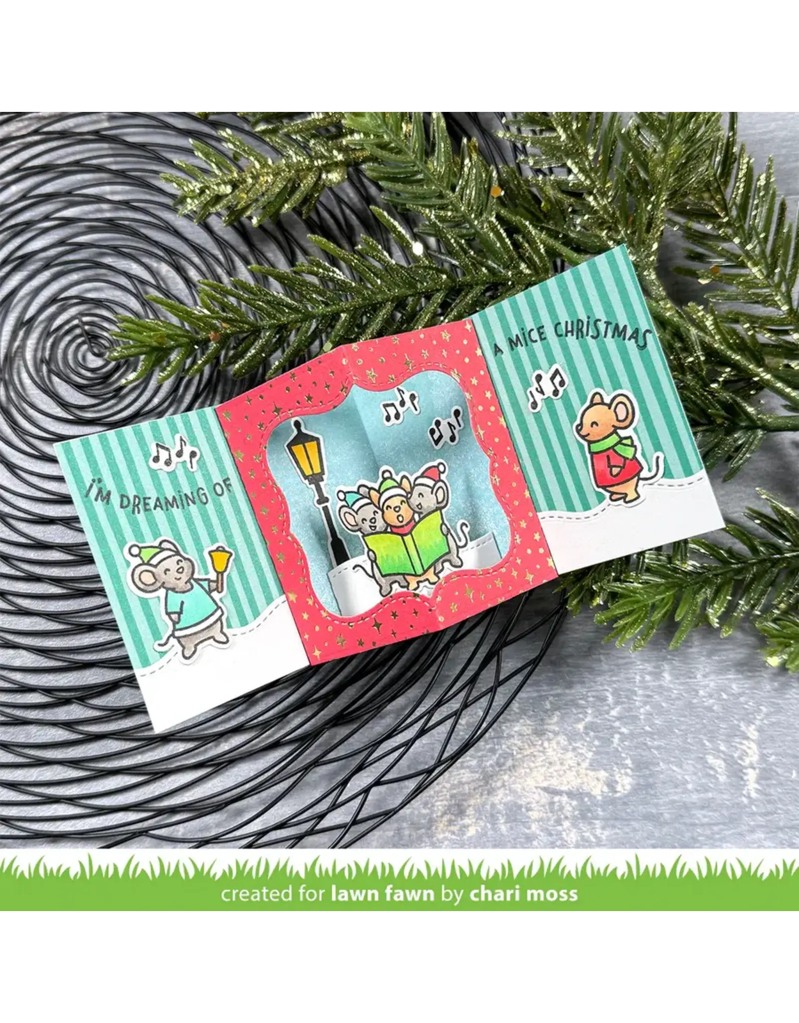 LAWN FAWN LAWN FAWN CENTER PICTURE WINDOW CARD HOLIDAY ADD-ON DIE SET