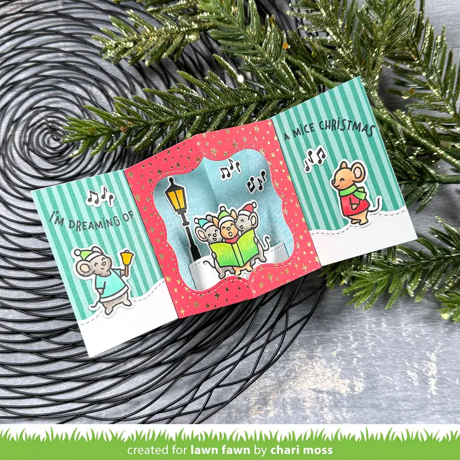 LAWN FAWN LAWN FAWN CENTER PICTURE WINDOW CARD HOLIDAY ADD-ON DIE SET