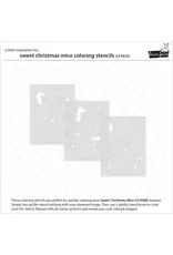 LAWN FAWN LAWN FAWN SWEET CHRISTMAS MICE COLORING STENCIL 3/PK