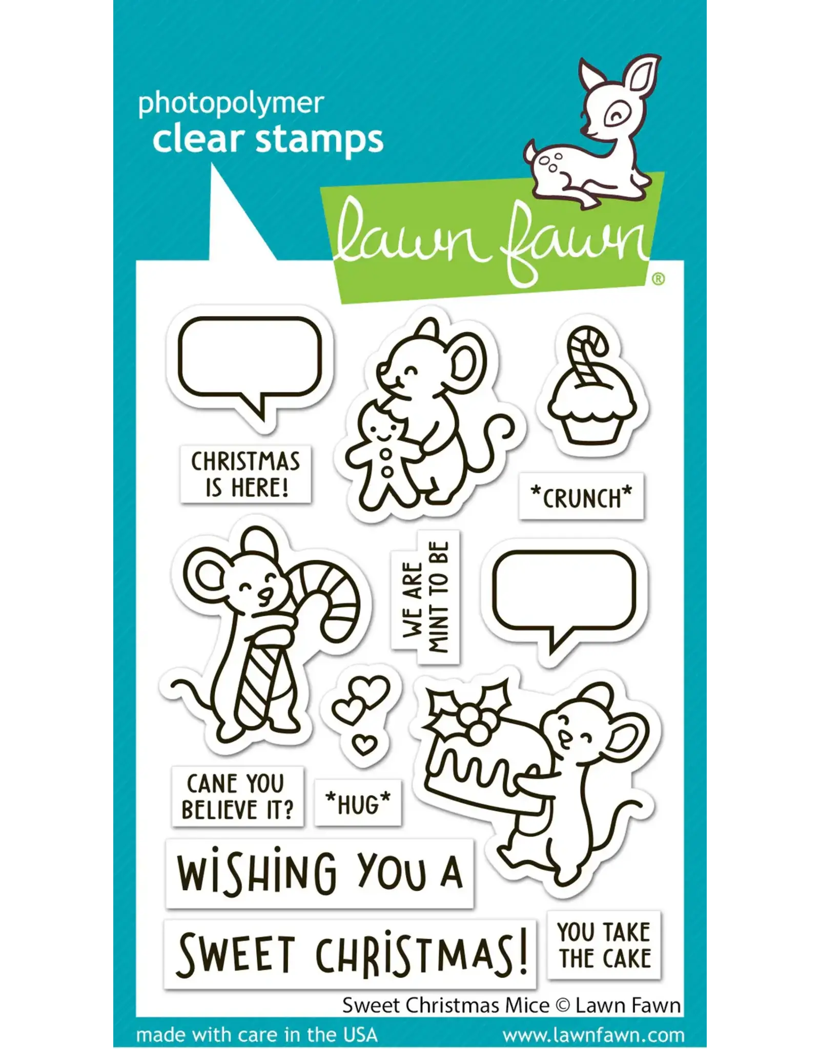 LAWN FAWN LAWN FAWN SWEET CHRISTMAS MICE CLEAR STAMP SET