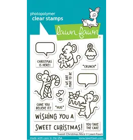 LAWN FAWN LAWN FAWN SWEET CHRISTMAS MICE CLEAR STAMP SET