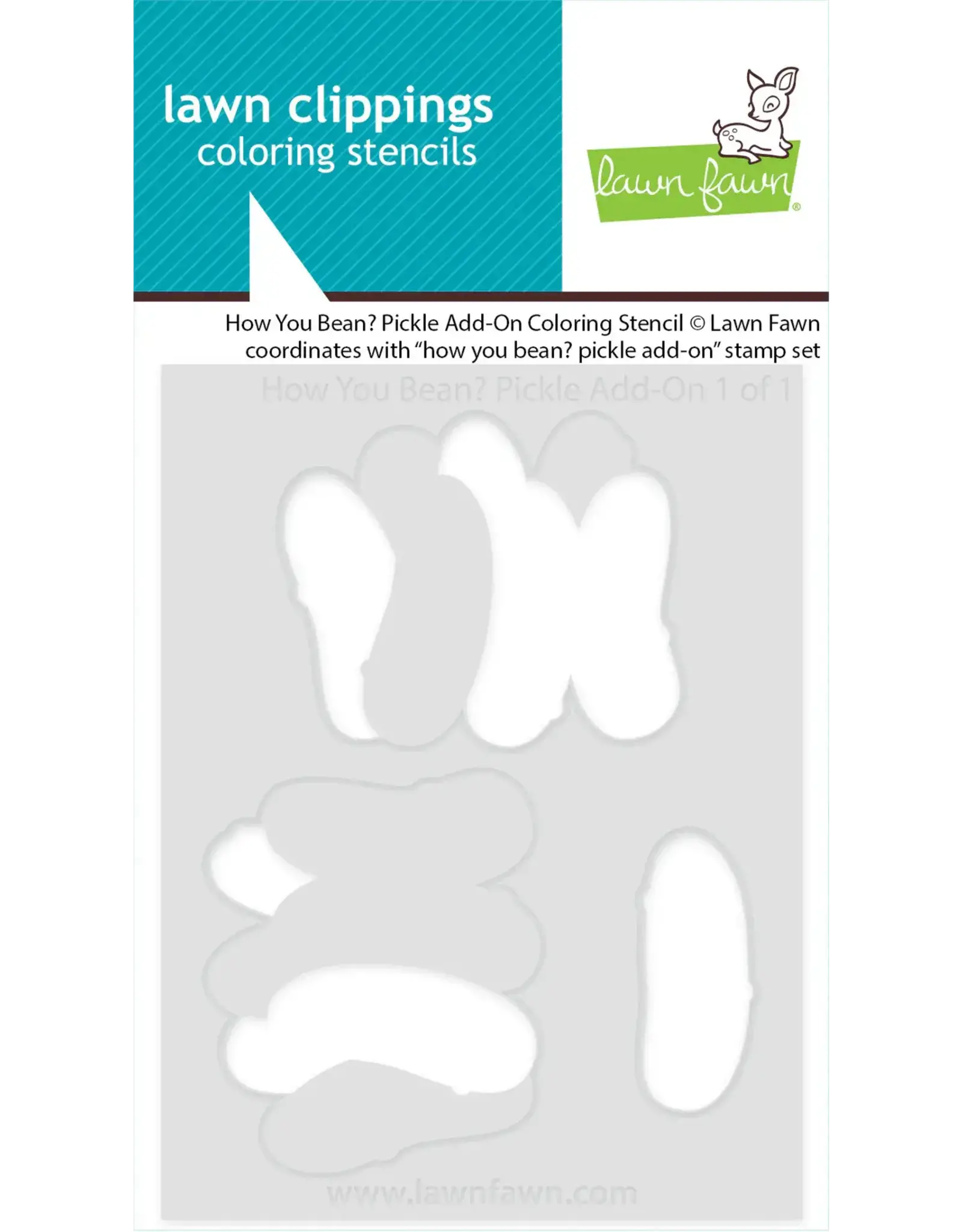 LAWN FAWN LAWN FAWN HOW YOU BEAN? PICKLE ADD-ON COLORING STENCIL