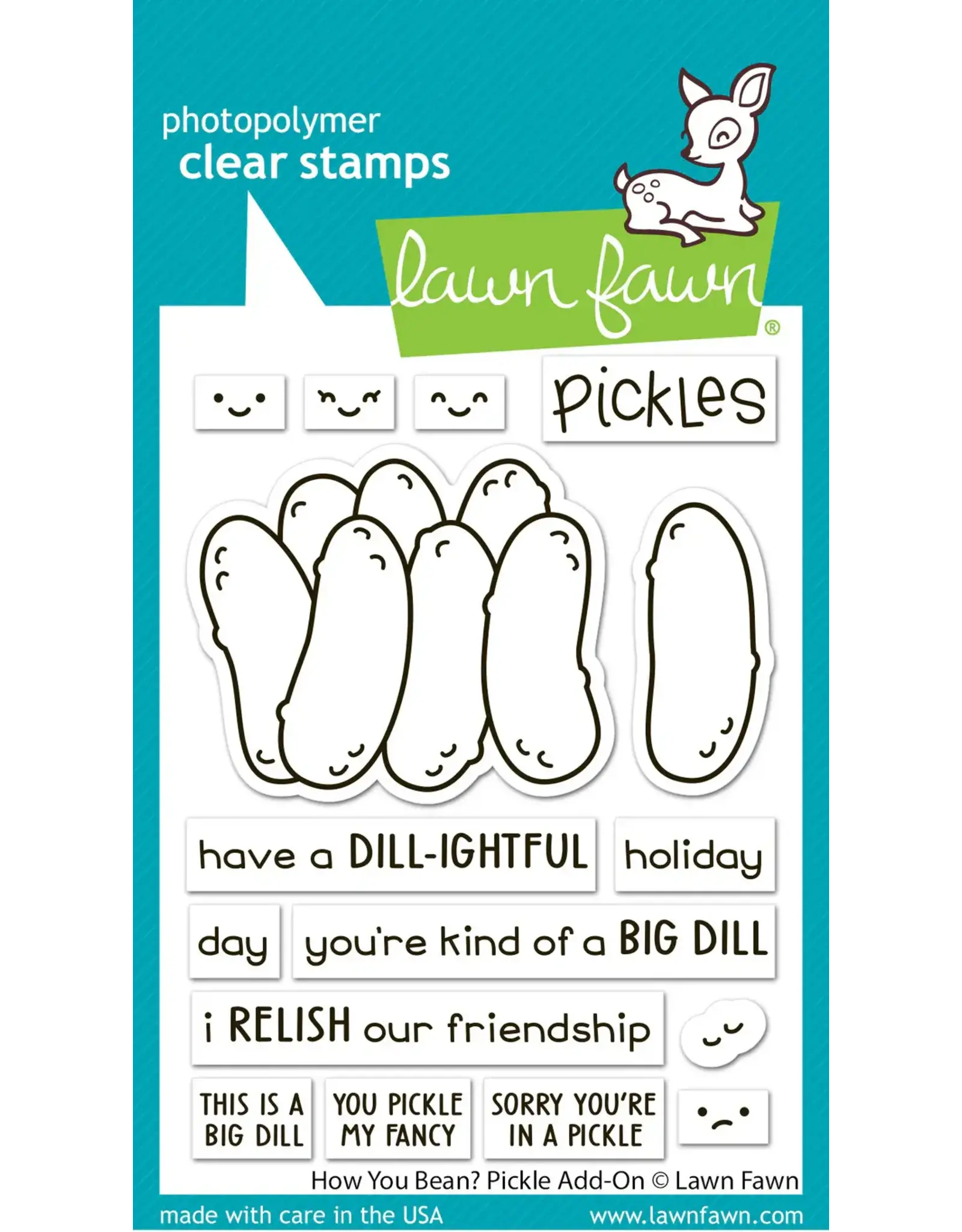 LAWN FAWN LAWN FAWN HOW YOU BEAN? PICKLE ADD-ON CLEAR STAMP SET