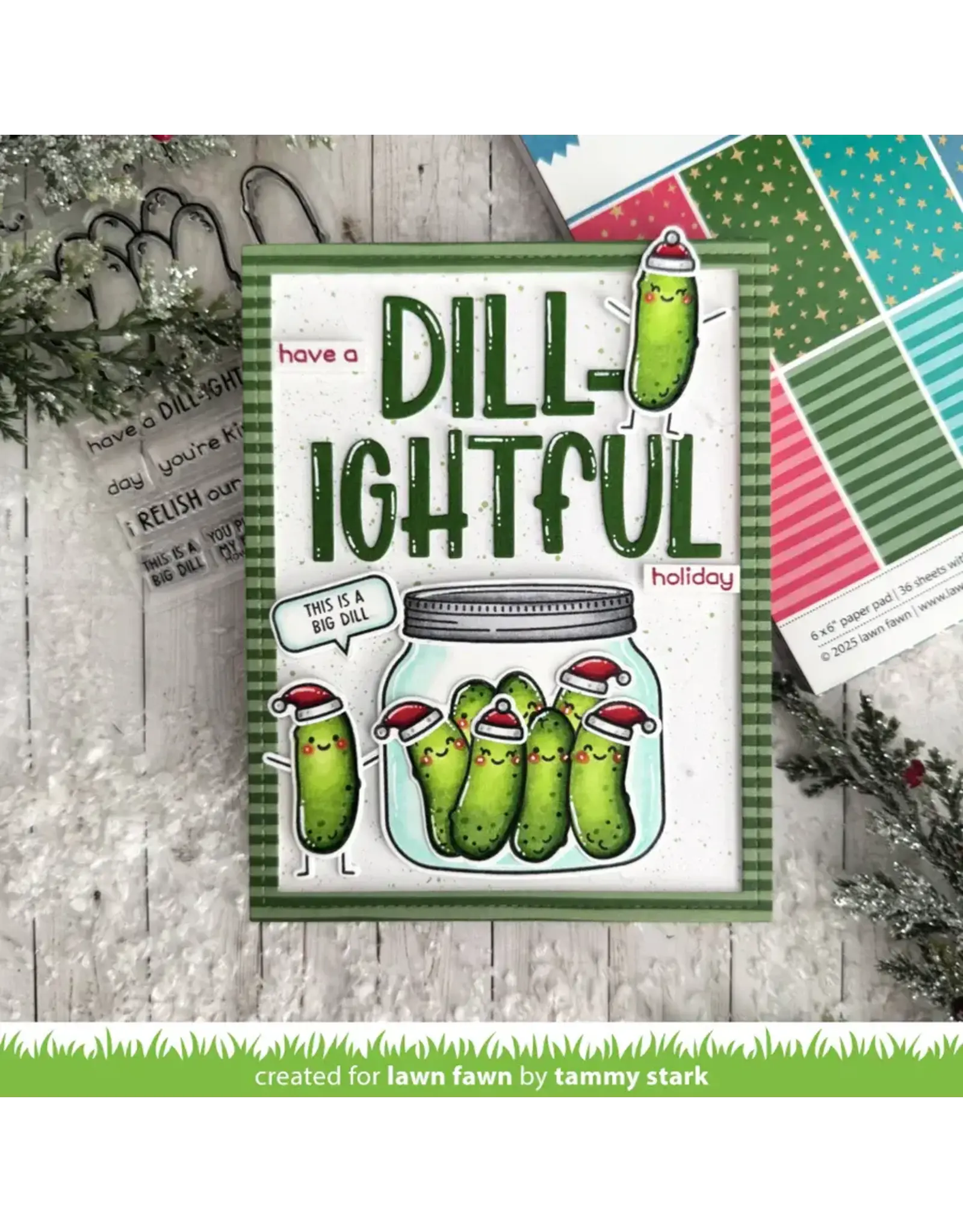 LAWN FAWN LAWN FAWN HOW YOU BEAN? PICKLE ADD-ON CLEAR STAMP SET