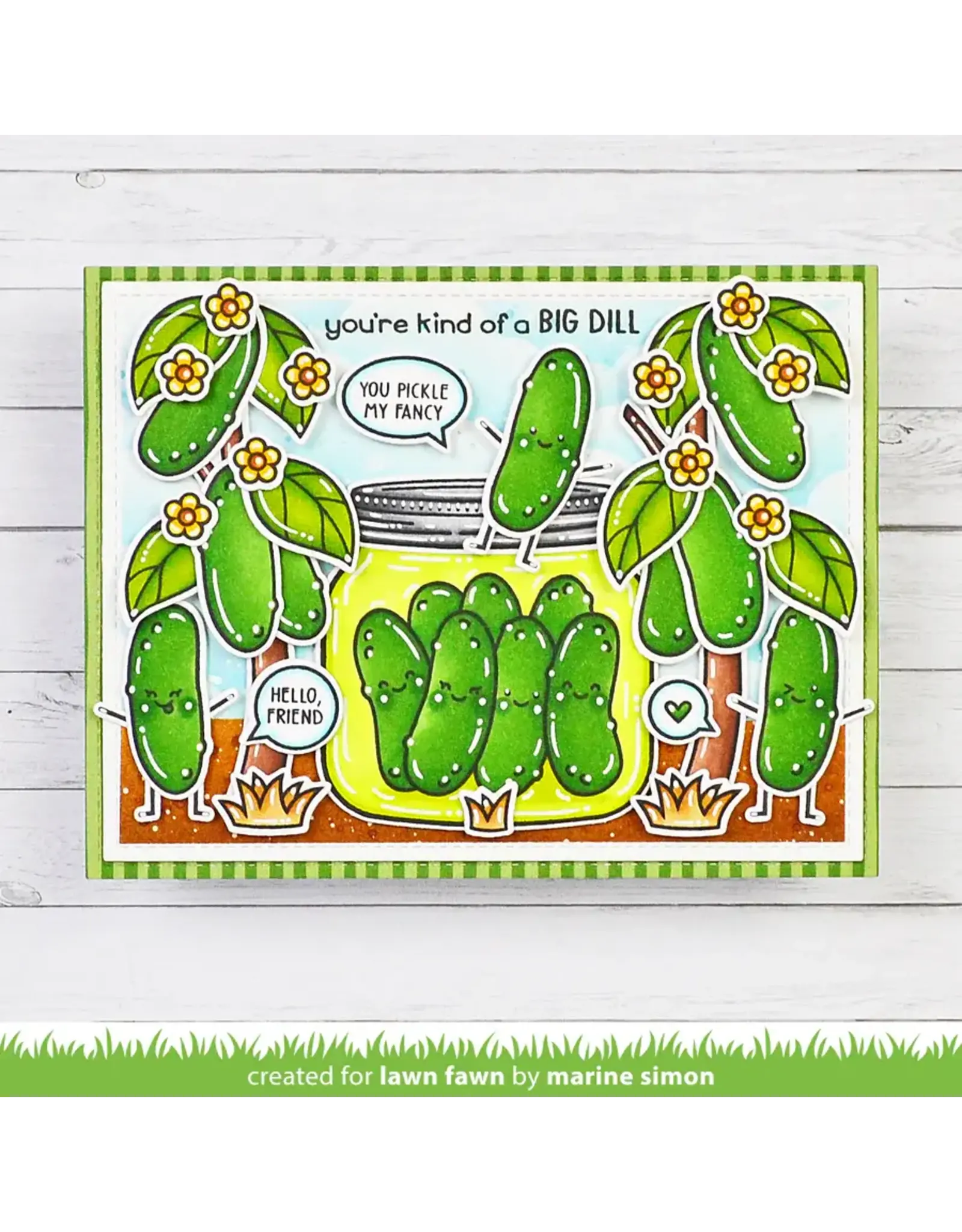 LAWN FAWN LAWN FAWN HOW YOU BEAN? PICKLE ADD-ON CLEAR STAMP SET