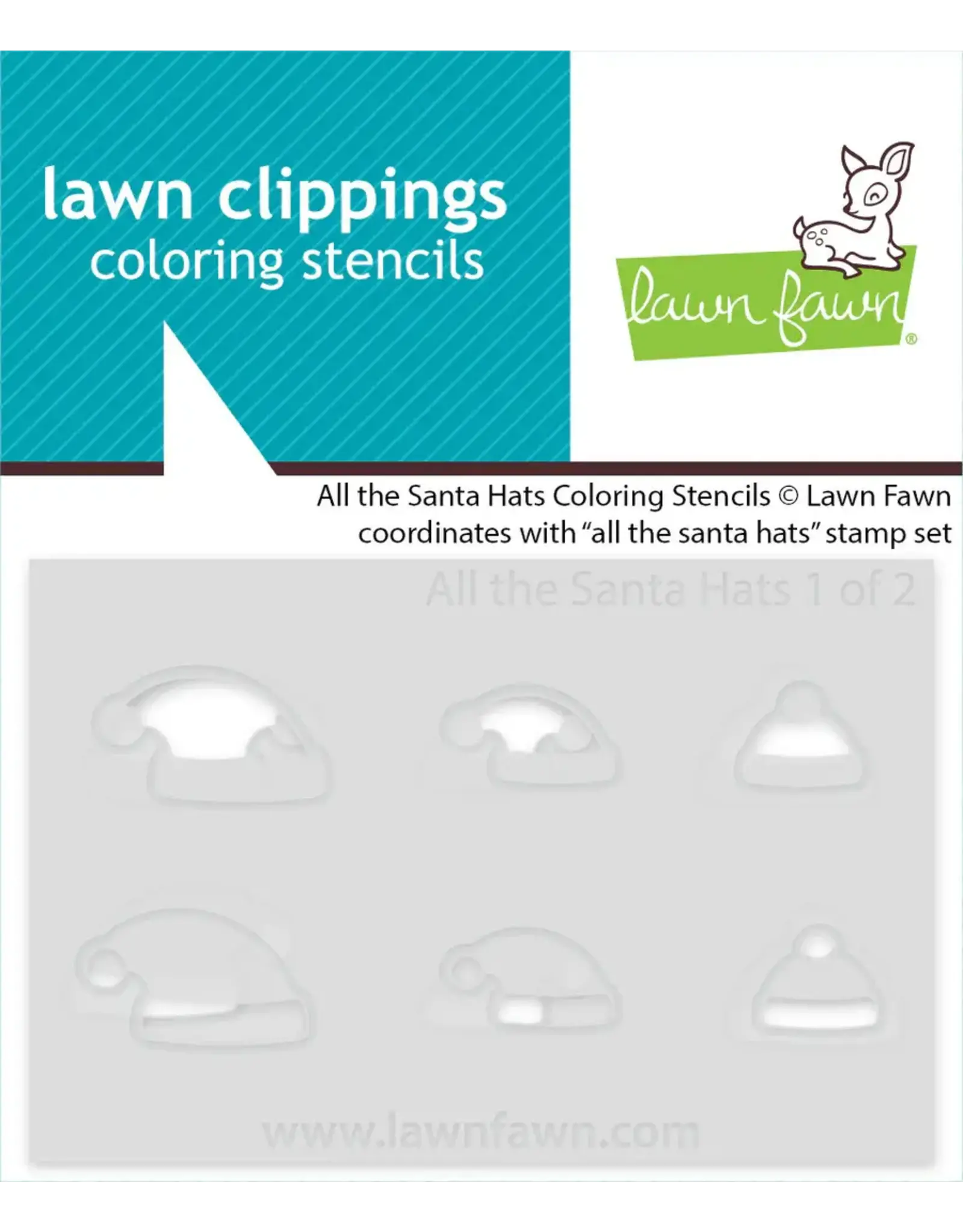 LAWN FAWN LAWN FAWN ALL THE SANTA HATS COLORING STENCIL 2/PK