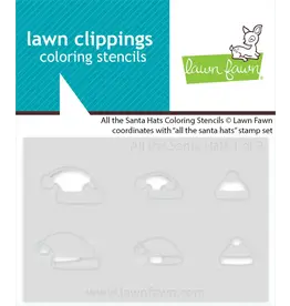 LAWN FAWN LAWN FAWN ALL THE SANTA HATS COLORING STENCIL 2/PK