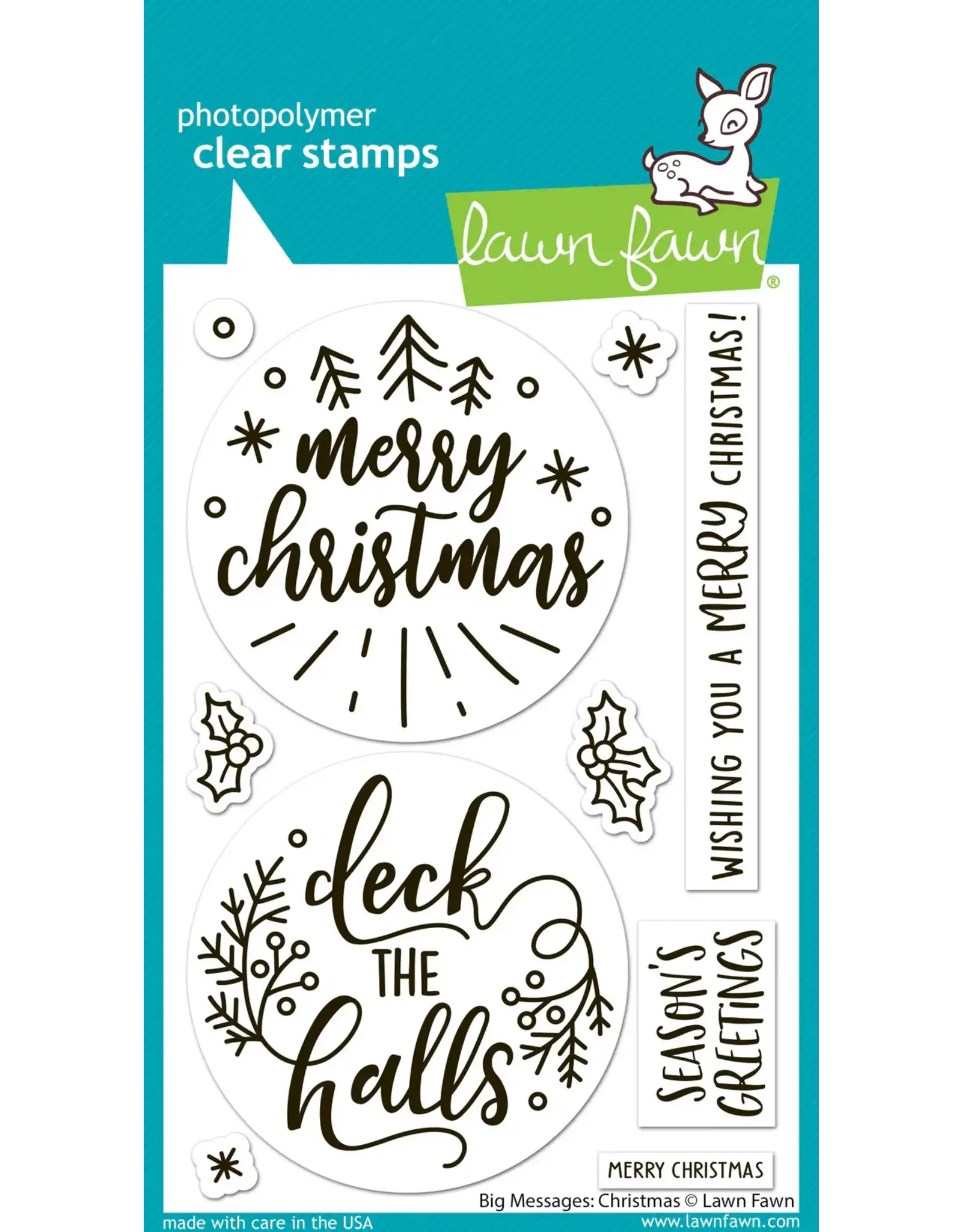 LAWN FAWN LAWN FAWN BIG MESSAGES: CHRISTMAS CLEAR STAMP SET