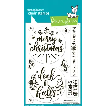 LAWN FAWN LAWN FAWN BIG MESSAGES: CHRISTMAS CLEAR STAMP SET