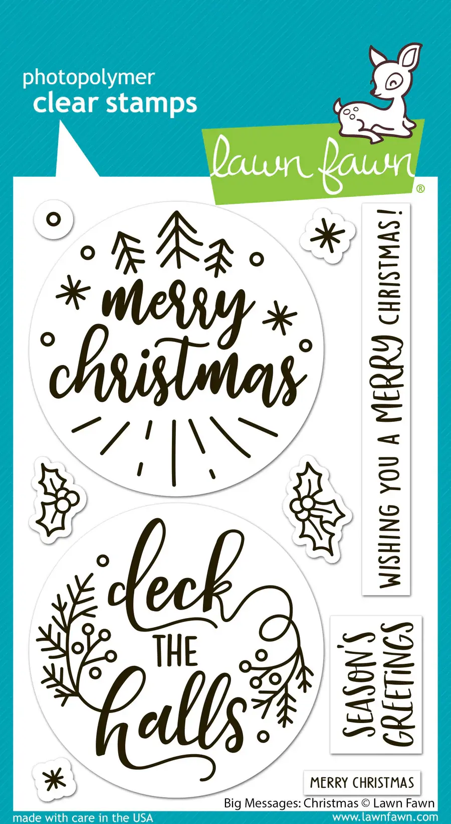 LAWN FAWN LAWN FAWN BIG MESSAGES: CHRISTMAS CLEAR STAMP SET