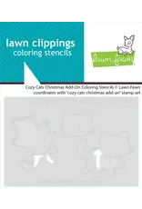LAWN FAWN LAWN FAWN COZY CATS CHRISTMAS ADD-ON COLORING STENCIL 2/PK