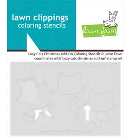 LAWN FAWN LAWN FAWN COZY CATS CHRISTMAS ADD-ON COLORING STENCIL 2/PK