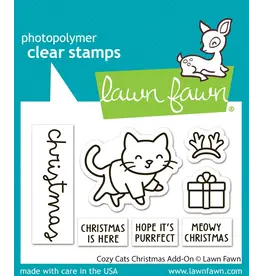 LAWN FAWN LAWN FAWN COZY CATS CHRISTMAS ADD-ON CLEAR STAMP SET