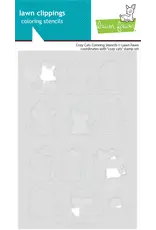 LAWN FAWN LAWN FAWN COZY CATS COLORING STENCIL 2/PK