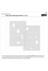 LAWN FAWN LAWN FAWN COZY CATS COLORING STENCIL 2/PK