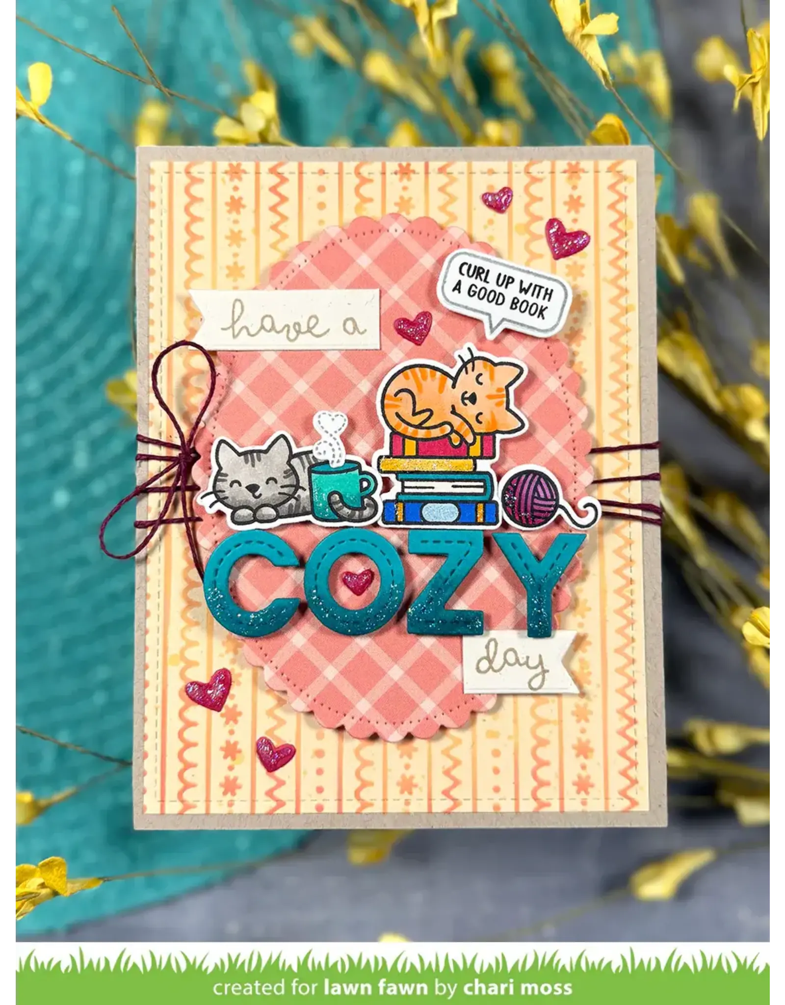 LAWN FAWN LAWN FAWN COZY CATS CLEAR STAMP SET