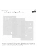 LAWN FAWN LAWN FAWN CAROLING MICE COLORING STENCIL 3/PK