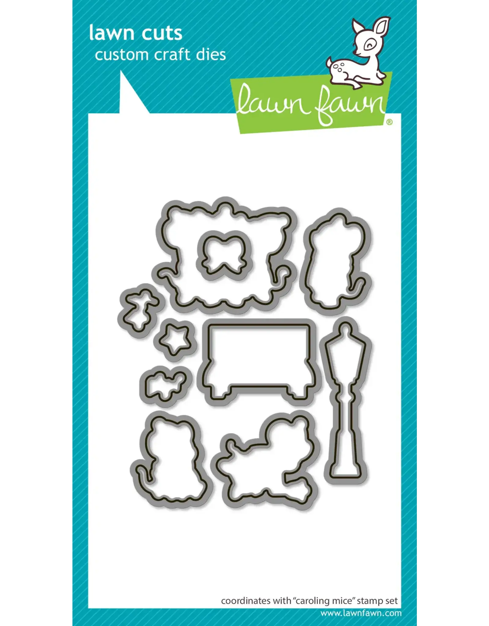 LAWN FAWN LAWN FAWN CAROLING MICE DIE SET