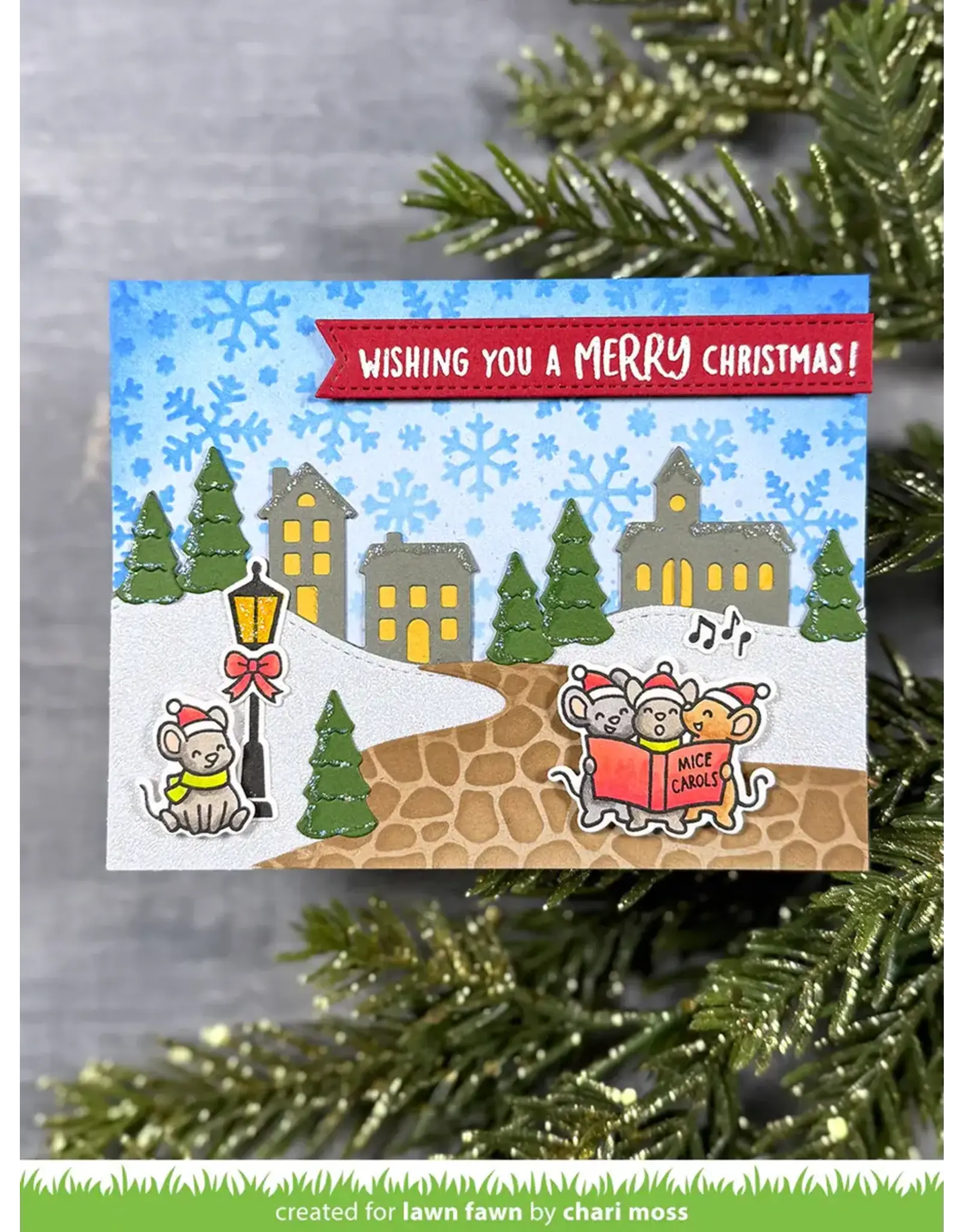 LAWN FAWN LAWN FAWN CAROLING MICE CLEAR STAMP SET