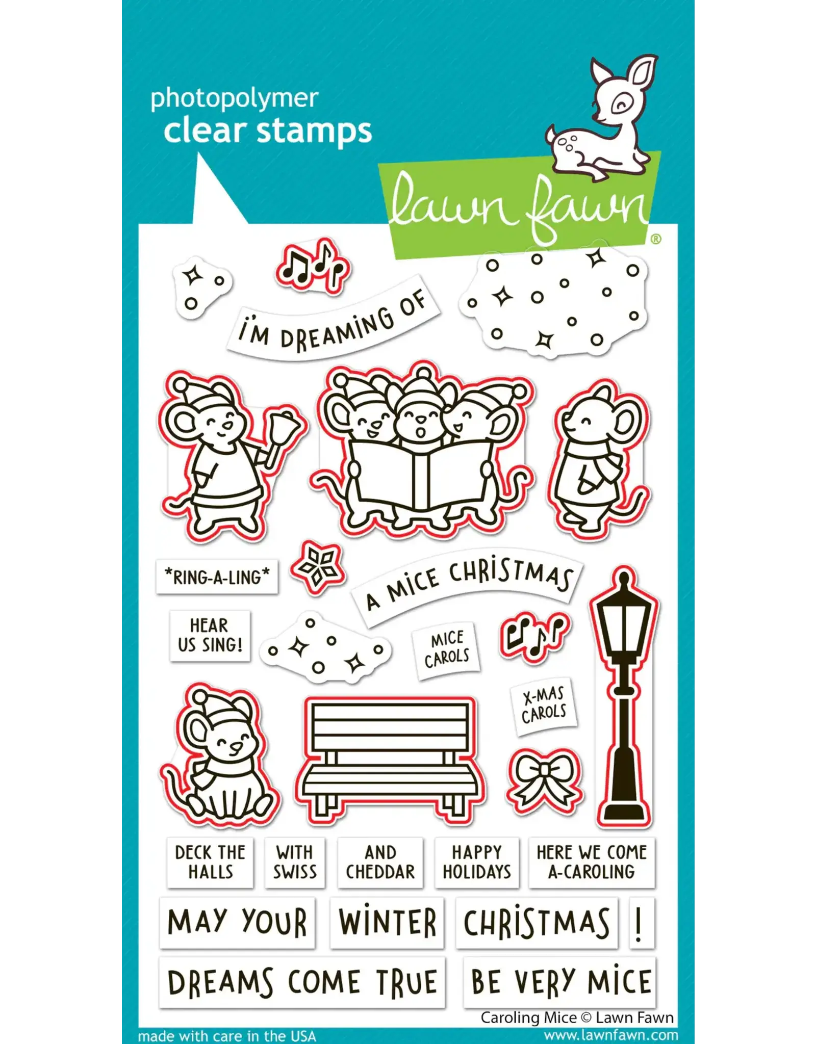 LAWN FAWN LAWN FAWN CAROLING MICE DIE SET