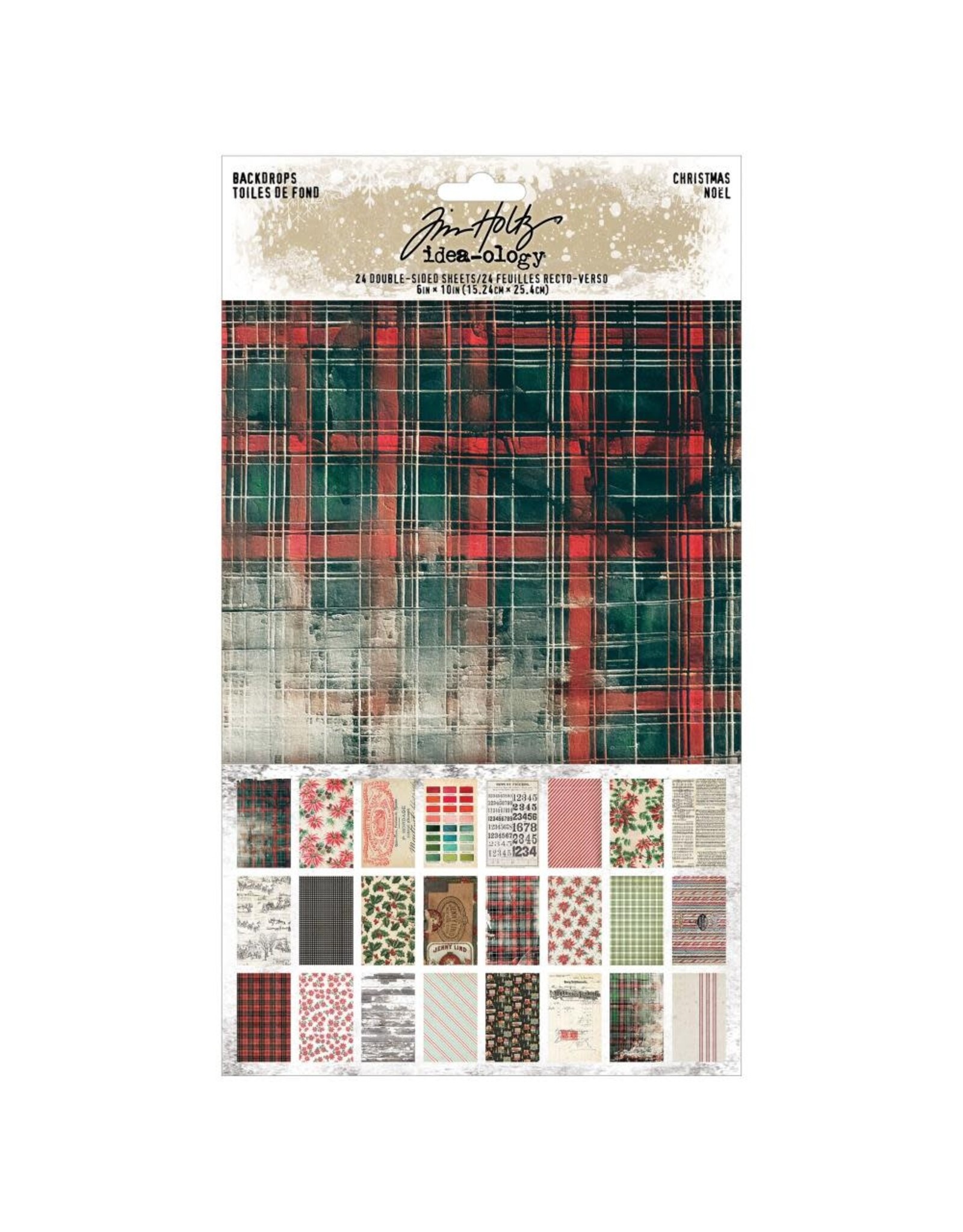 ADVANTUS TIM HOLTZ IDEA-OLOGY CHRISTMAS 2025 BACKDROPS 6x10 DOUBLE-SIDED CARDSTOCK 24 SHEETS