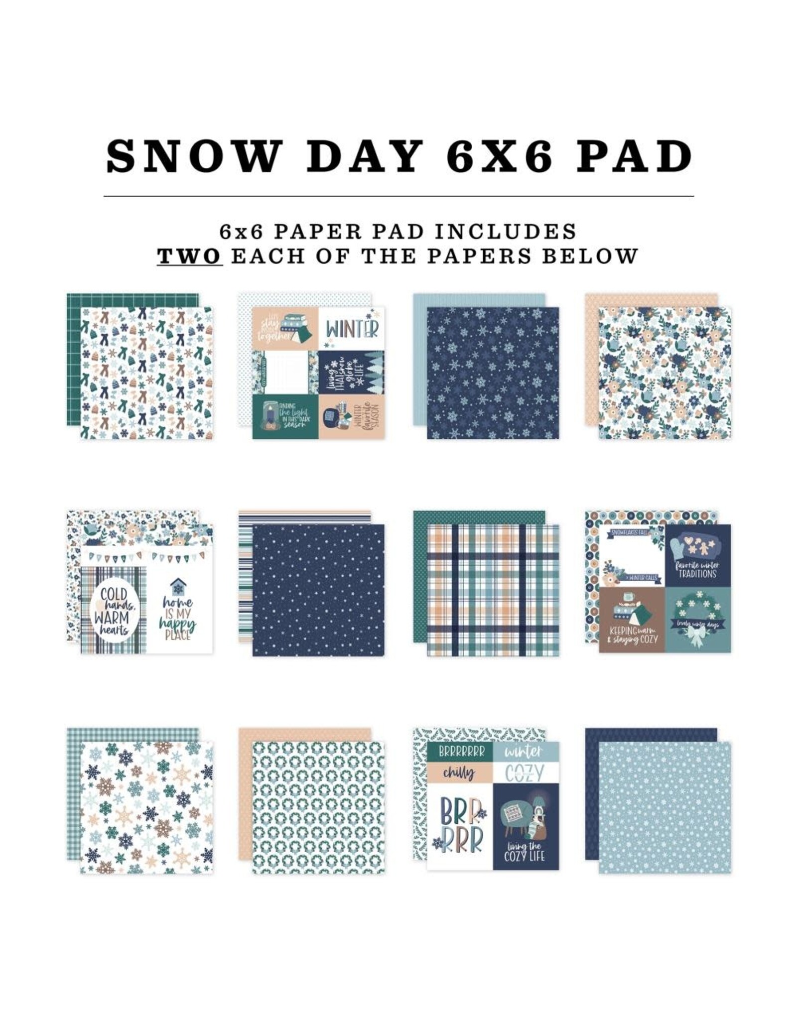 ECHO PARK PAPER ECHO PARK SNOW DAY 6x6 PAPER PAD 24 SHEETS