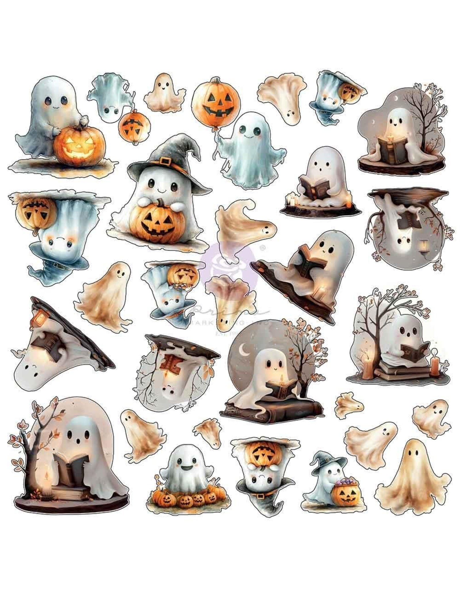 PRIMA PRIMA BEWITCHED THE BOO CREW VELLUM EPHEMERA DIE-CUTS 60/PK