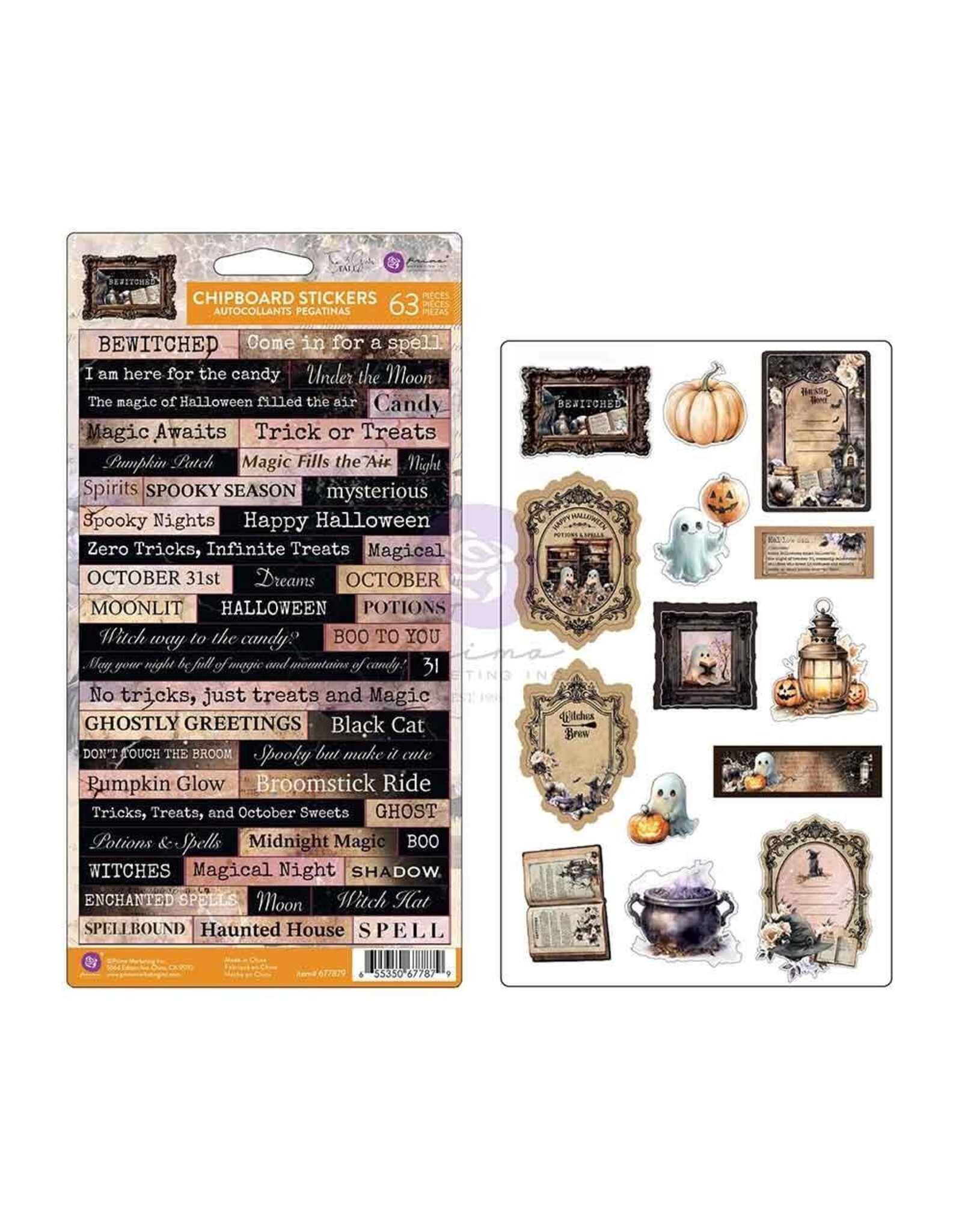 PRIMA PRIMA BEWITCHED CHIPBOARD STICKERS