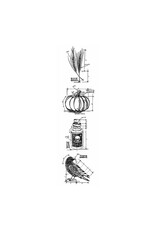 STAMPERS ANONYMOUS STAMPERS ANONYMOUS TIM HOLTZ HALLOWEEN #2 MINI BLUEPRINTS STRIP 3x10 CLING STAMP SET