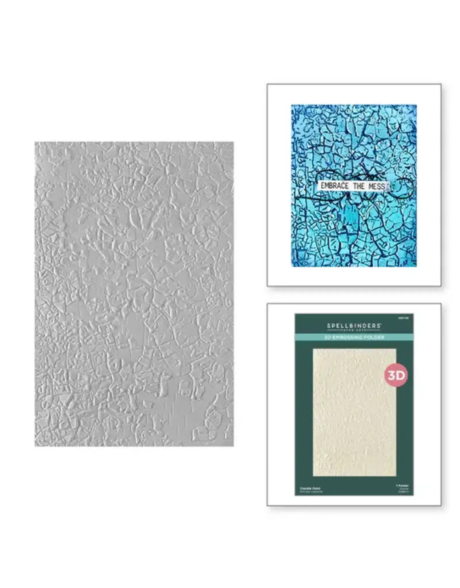 SPELLBINDERS SPELLBINDERS BEAUTIFULLY IMPERFECT COLLECTION CRACKLE PAINT 3D EMBOSSING FOLDER