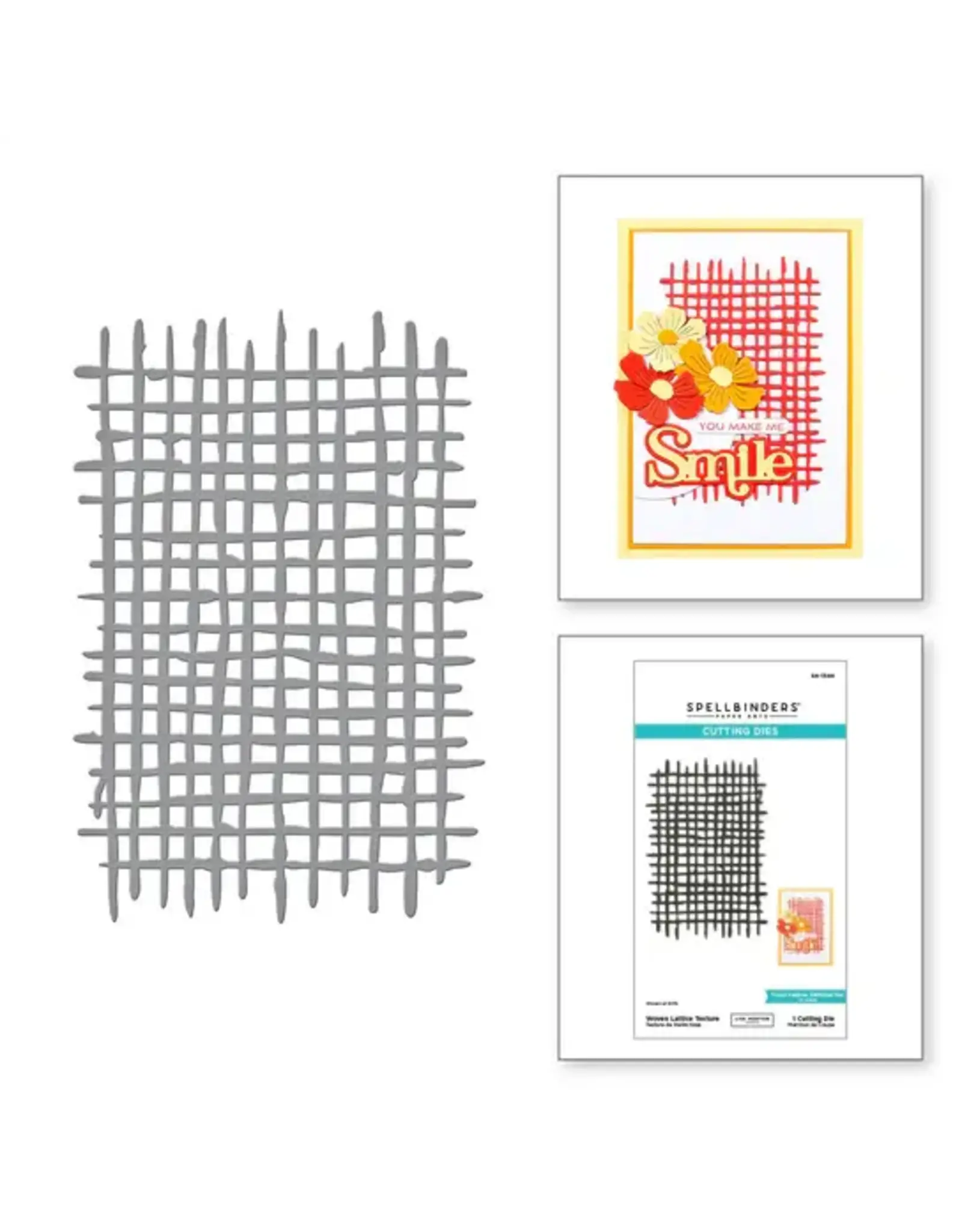 SPELLBINDERS SPELLBINDERS LISA HORTON SPOTLIGHT FRAMES & FLORALS COLLECTION WOVEN LATTICE TEXTURE DIE