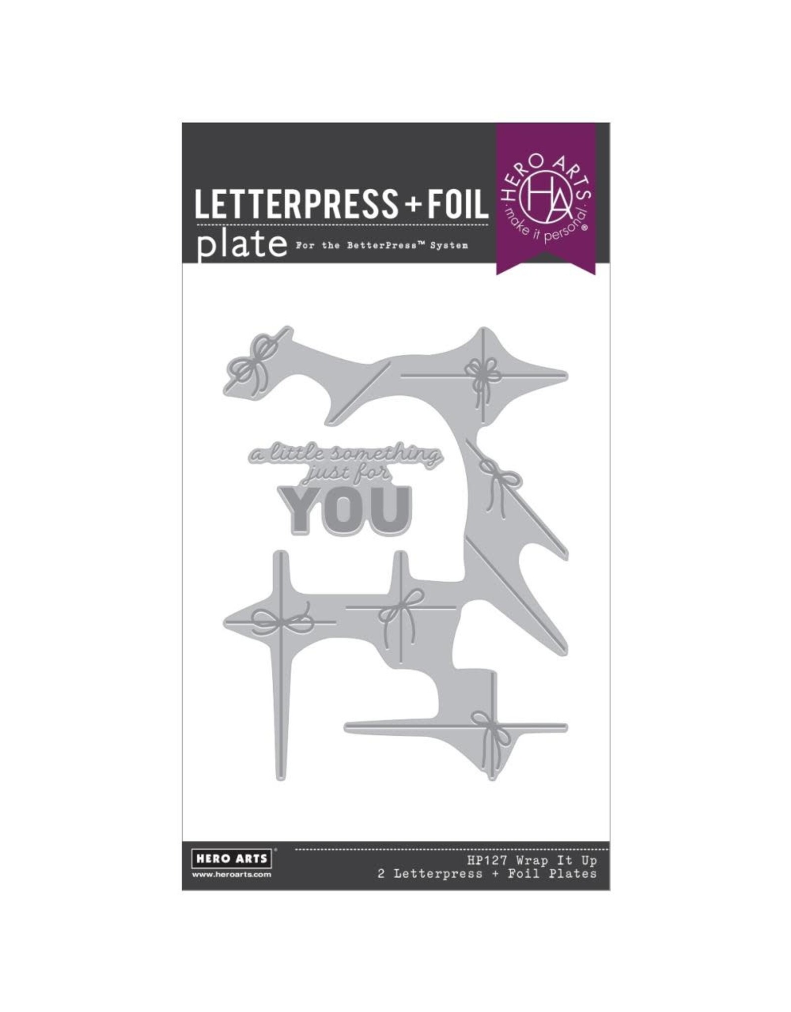 HERO ARTS HERO ARTS BEST GIFT EVER COLLECTION WRAP IT UP LETTERPRESS + FOIL PLATE