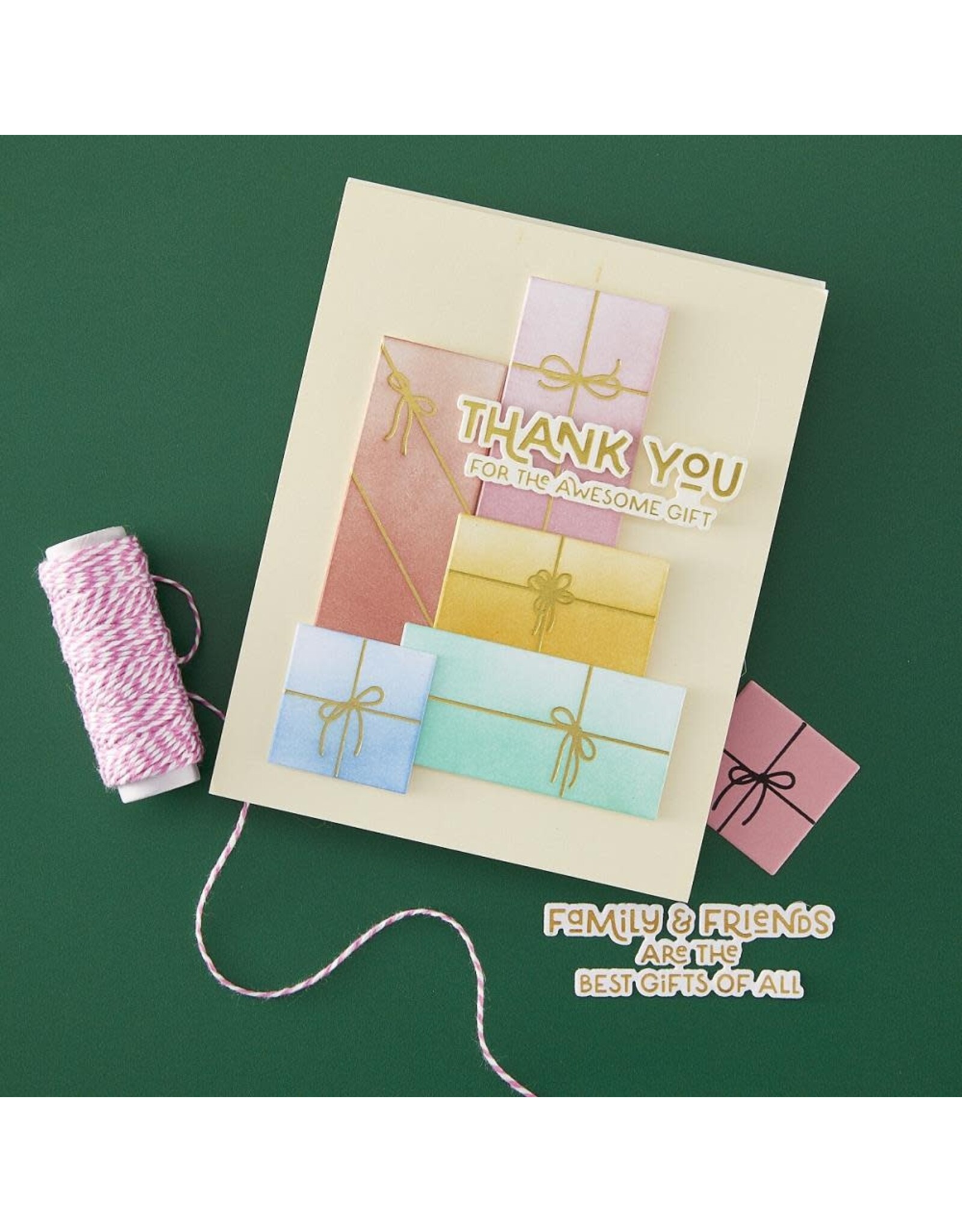 HERO ARTS HERO ARTS BEST GIFT EVER COLLECTION WRAP IT UP LETTERPRESS + FOIL PLATE