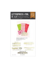 HERO ARTS HERO ARTS BEST GIFT EVER COLLECTION HERE FOR THE PRESENTS LETTERPRESS + FOIL PLATE