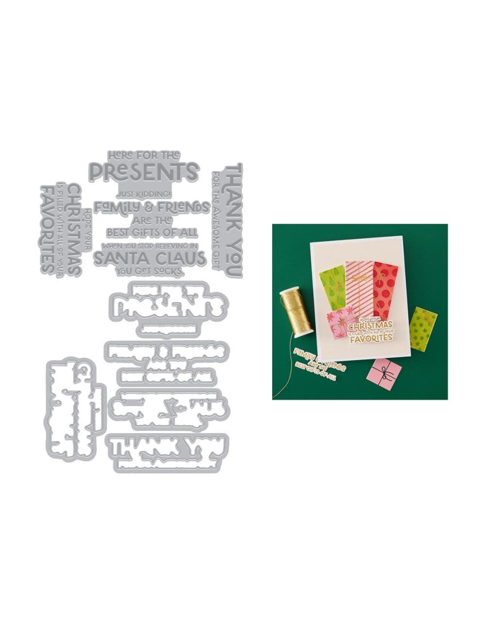 HERO ARTS HERO ARTS BEST GIFT EVER COLLECTION HERE FOR THE PRESENTS LETTERPRESS + FOIL PLATE