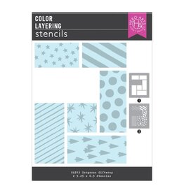 HERO ARTS HERO ARTS BEST GIFT EVER COLLECTION GORGEOUS GIFTWRAP LAYERING STENCIL SET