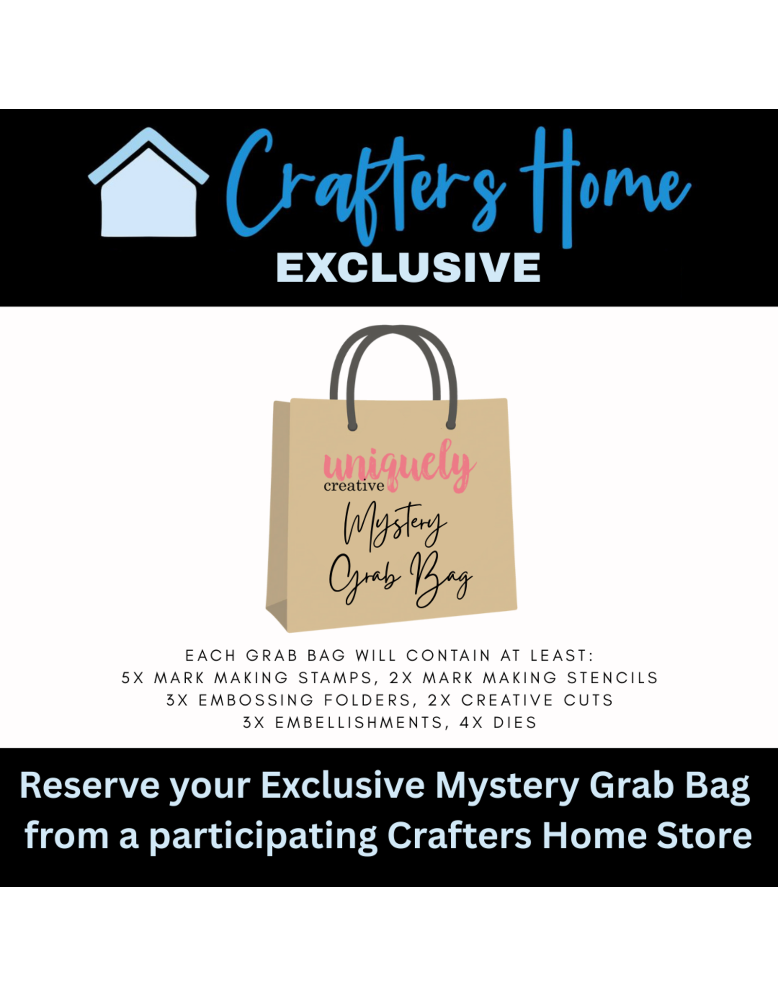 CRAFTER'S HOME EXCLUSIVE UNIQUELY CREATIVE MYSTERY GRAB BAG