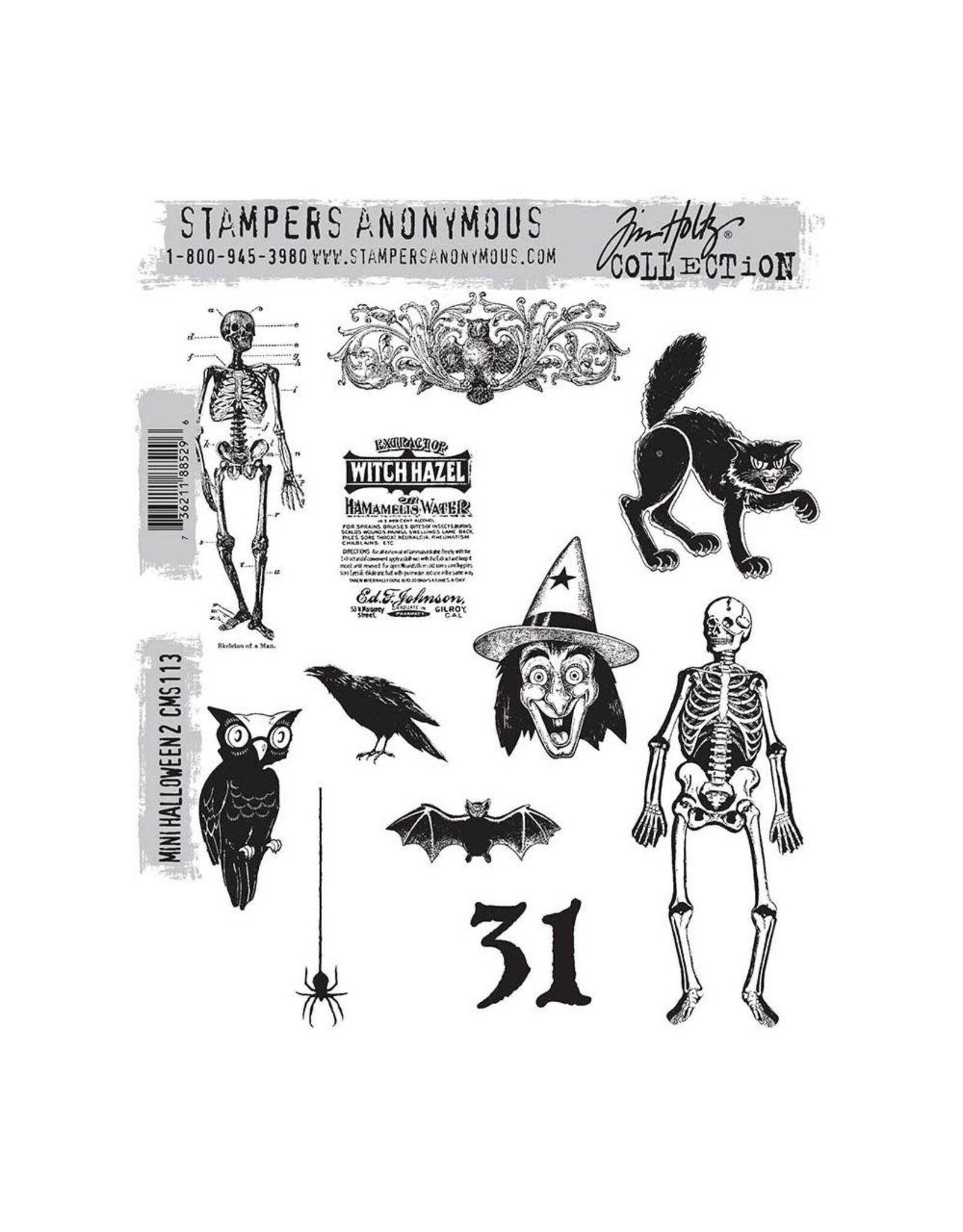 STAMPERS ANONYMOUS STAMPERS ANONYMOUS TIM HOLTZ MINI HALLOWEEN 2 CLING STAMP SET