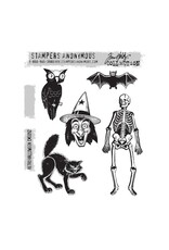 STAMPERS ANONYMOUS STAMPERS ANONYMOUS TIM HOLTZ RETRO HALLOWEEN CLING STAMP SET