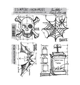 STAMPERS ANONYMOUS STAMPERS ANONYMOUS TIM HOLTZ HALLOWEEN BLUEPRINT CLING STAMP SET
