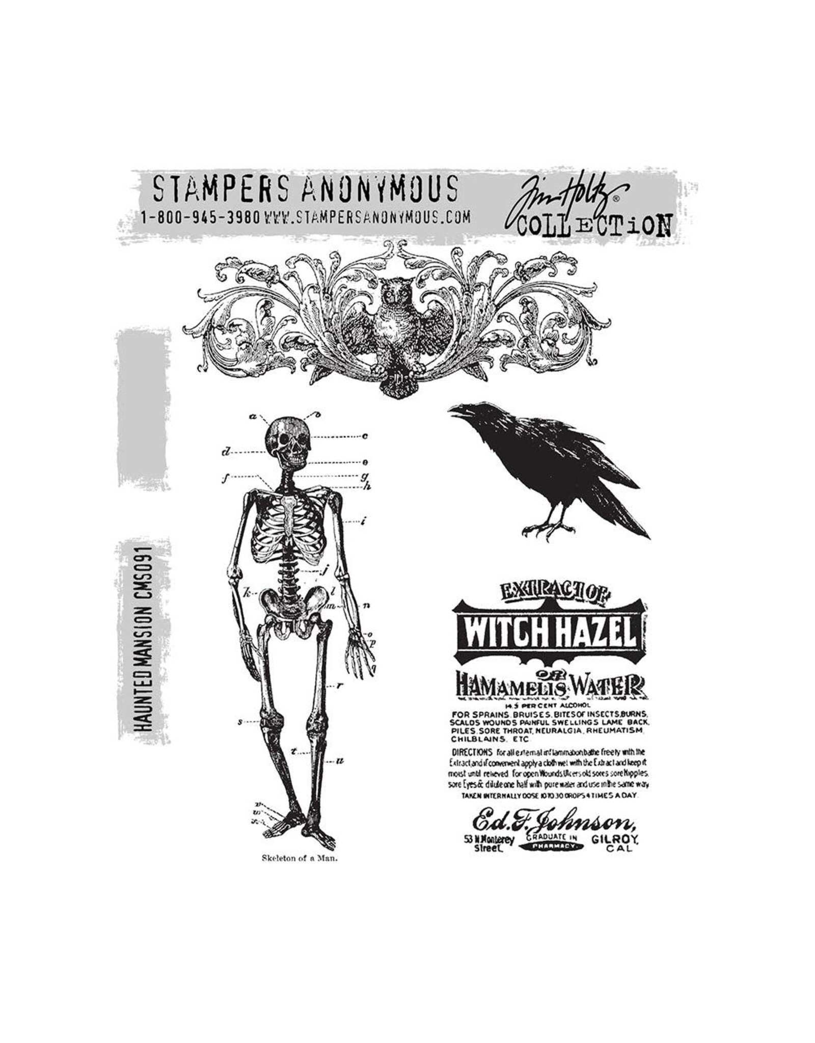 STAMPERS ANONYMOUS STAMPERS ANONYMOUS TIM HOLTZ HAUNTED MANSION CLING STAMP SET