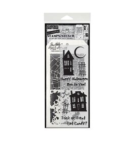 STAMPERS ANONYMOUS STAMPERS ANONYMOUS TIM HOLTZ GHOST TOWN MIXED MEDIA CLEAR STAMP SET & STENCIL