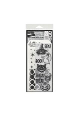 STAMPERS ANONYMOUS STAMPERS ANONYMOUS TIM HOLTZ RETRO FRIGHTS MIXED MEDIA CLEAR STAMP SET & STENCIL