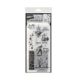 STAMPERS ANONYMOUS STAMPERS ANONYMOUS TIM HOLTZ HALLOWEEN SKETCH MIXED MEDIA CLEAR STAMP SET & STENCIL