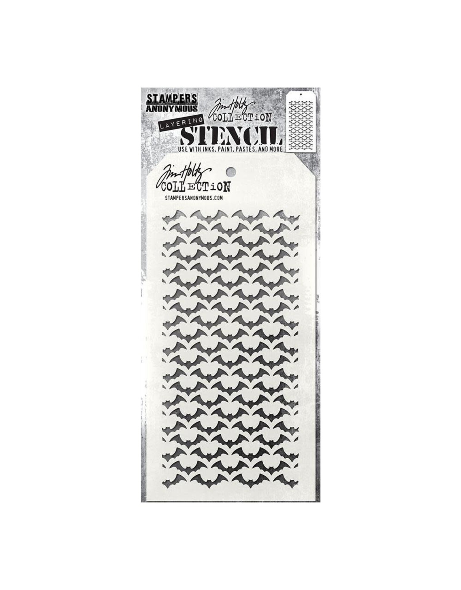 STAMPERS ANONYMOUS STAMPERS ANONYMOUS TIM HOLTZ BATGROUND LAYERING STENCIL