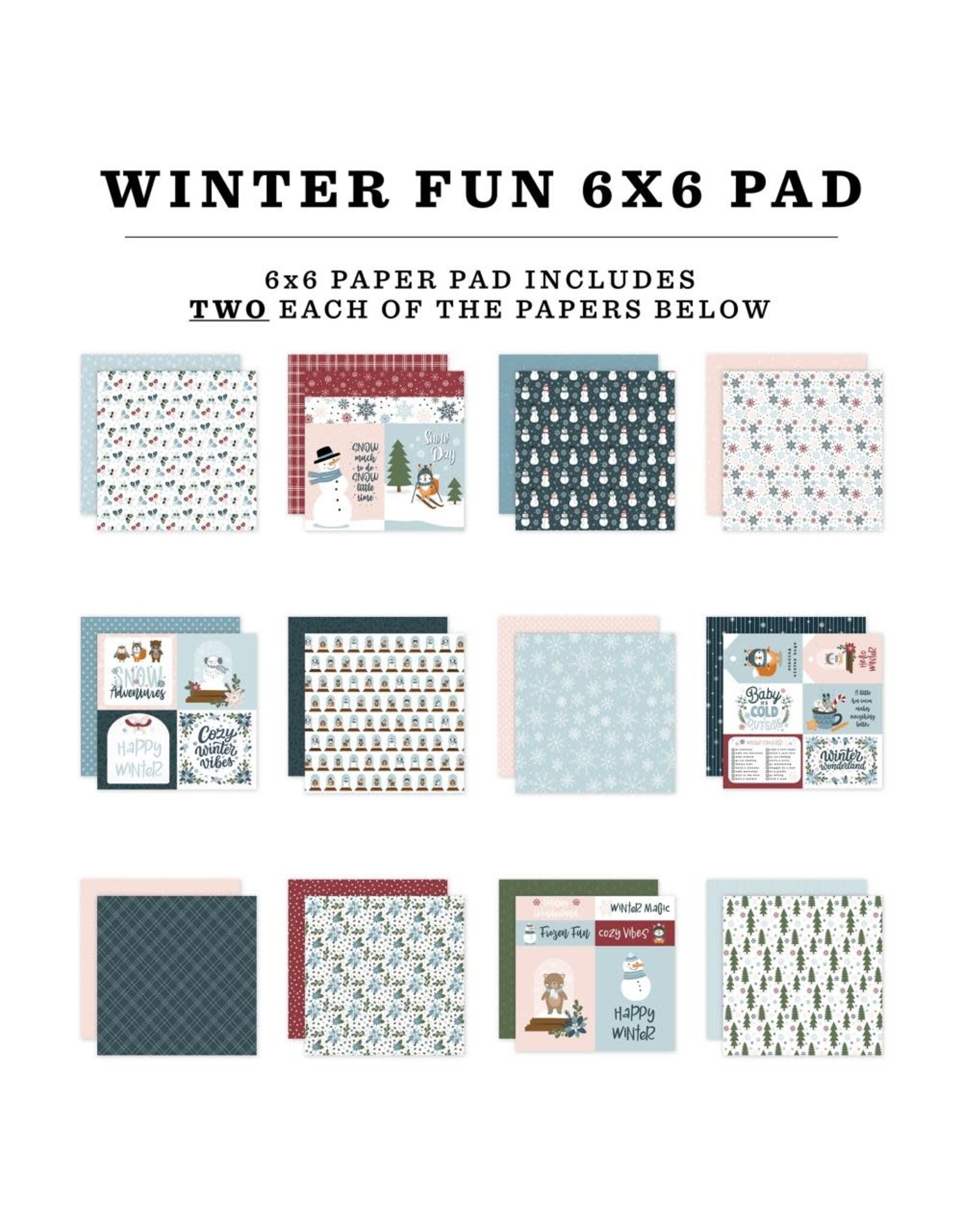 ECHO PARK PAPER ECHO PARK WINTER FUN 6x6 PAPER PAD 24 SHEETS