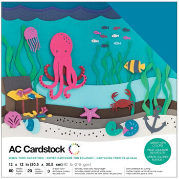 AMERICAN CRAFTS AMERICAN CRAFTS AC CARDSTOCK JEWEL TONES 12X12 60PK