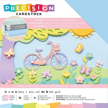AMERICAN CRAFTS AMERICAN CRAFTS PRECISION  PASTEL/TEXTURED CARDSTOCK 12X12 60PK