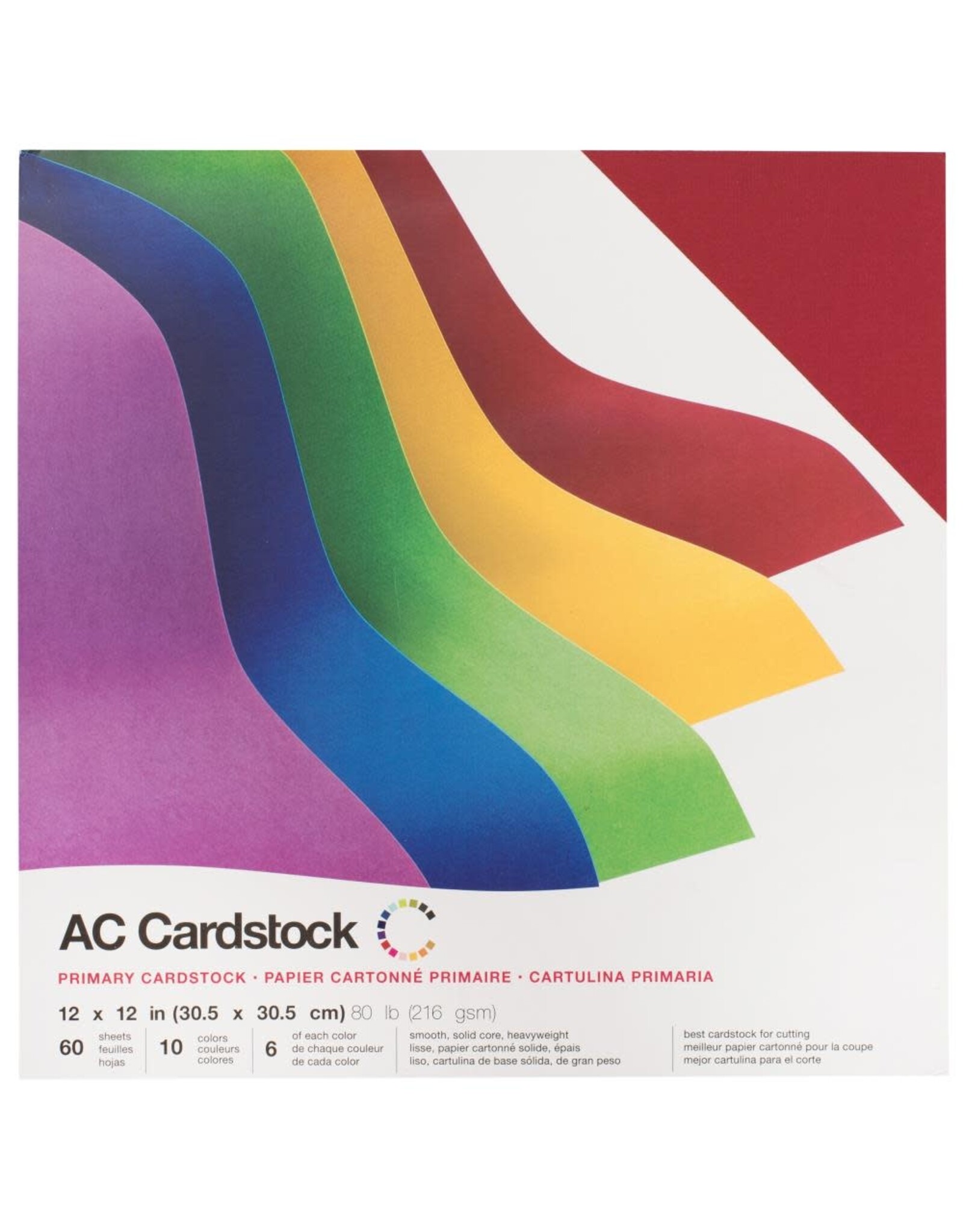 AMERICAN CRAFTS AMERICAN CRAFTS AC CARDSTOCK PRIMARIES 12X12 60PK