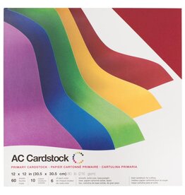 AMERICAN CRAFTS AMERICAN CRAFTS AC CARDSTOCK PRIMARIES 12X12 60PK